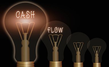Sözcük yazma Cash Flow. Para transferi için iş konsepti likidite etkiler.