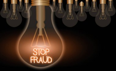 Text sign showing Stop Fraud. Conceptual photo campaign advices showing to watch out thier money transactions.