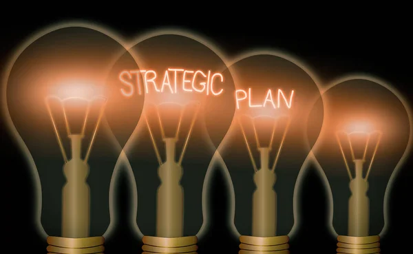 概念手写体显示战略计划。商业照片展示了一个系统的设想未来的过程. — 图库照片