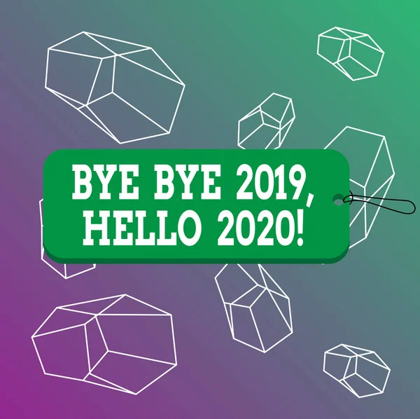 Текст написания слов Bye Bye 2020 Hello 2020. Бизнес-концепция для прощания с прошлым годом и сварки еще одного хорошего . — стоковое фото