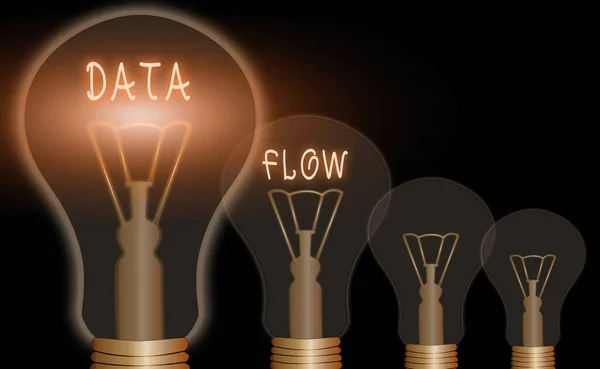 Texto para escrita de palavras Data Flow. Conceito de negócio para o movimento de dados através de um sistema composto por software . — Fotografia de Stock