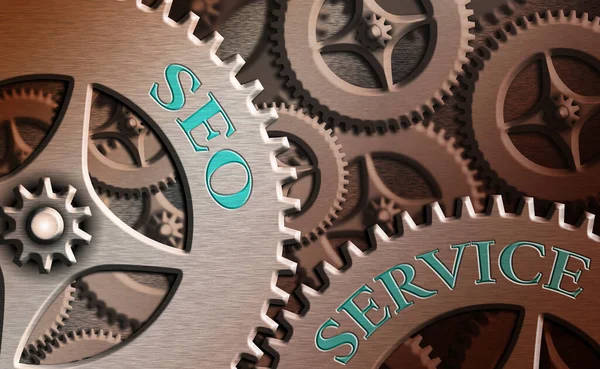 Ordskrivning text Seo Service. Affärsidé för tekniker och rutiner för att öka webbplatsens synlighet. — Stockfoto