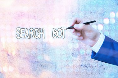 Arama Robotunu gösteren kavramsal el yazısı. İş fotoğrafı metni İnternet ya da ağ üzerinden otomatik görevleri çalıştıran bir program.