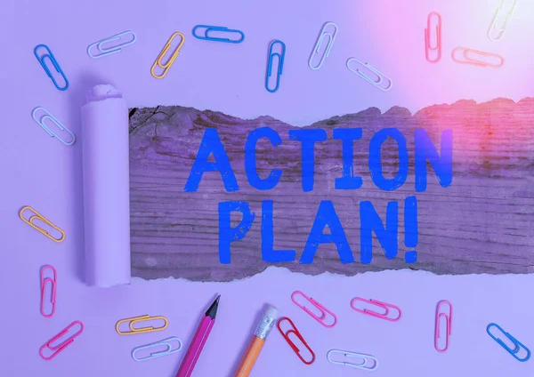 Word writing text Action Plan. Business concept for proposed strategy or course of actions for certain time.