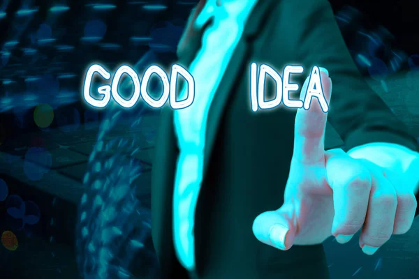 Word writing text Good Idea. Business concept for an excellent suggestion and plan for achieving something. — Stockfoto