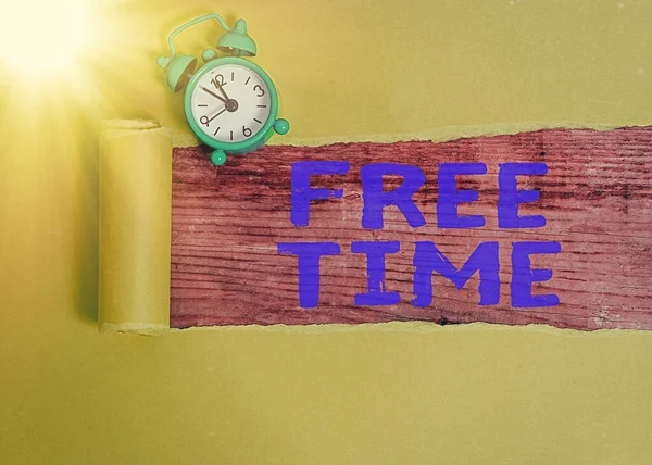 Text sign showing Free Time. Conceptual photo time available for hobbies and other activities that you enjoy.