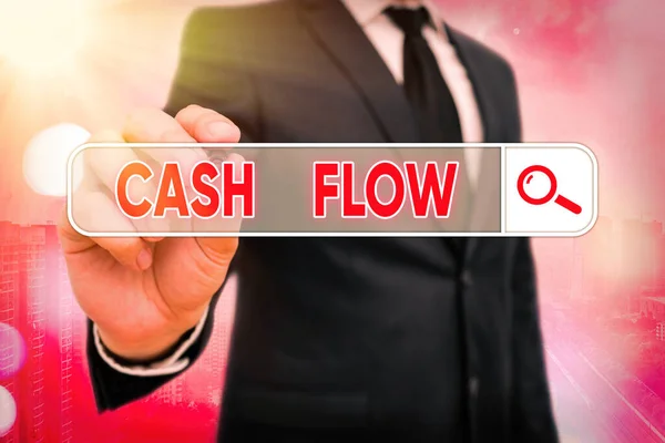 Szövegírás Cash Flow. A likviditást befolyásoló pénzmozgások üzleti koncepciója. — Stock Fotó