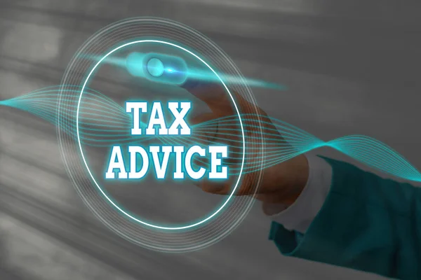 Handwriting text writing Tax Advice. Concept meaning tax agent service with advanced training and knowledge of tax law.