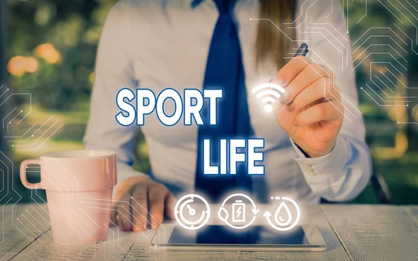 Word writing text Sport Life. Business concept for Fond of sports or other outdoor activities Physically active. — Stockfoto