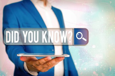 Biliyor muydunuz Sorusunu gösteren metin işareti. Birisine gerçeği veya olayı bilip bilmediğini sorduğunuzda kavramsal fotoğraf.