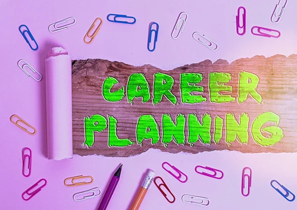 Text sign showing Career Planning. Conceptual photo Strategically plan your career goals and work success.