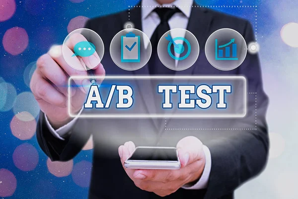 Handwriting text A Or B Test. Concept meaning test to determine consumers prefer ability among products. — Stock Photo, Image