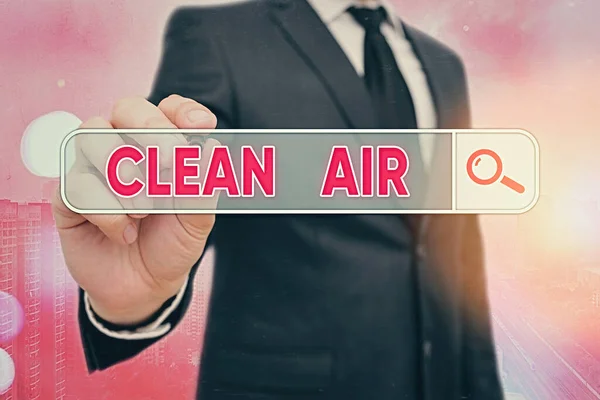 Wortschreibtext Saubere Luft. Geschäftskonzept für Luft, die keinen schädlichen Schmutz und keine Chemikalien enthält. — Stockfoto