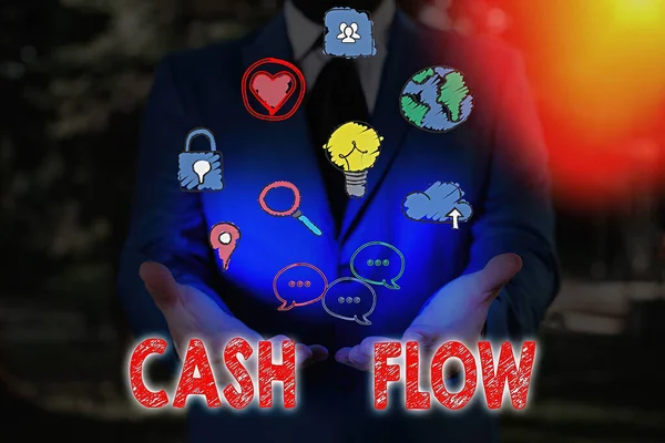 Szövegírás Cash Flow. A likviditást befolyásoló pénzmozgások üzleti koncepciója. — Stock Fotó