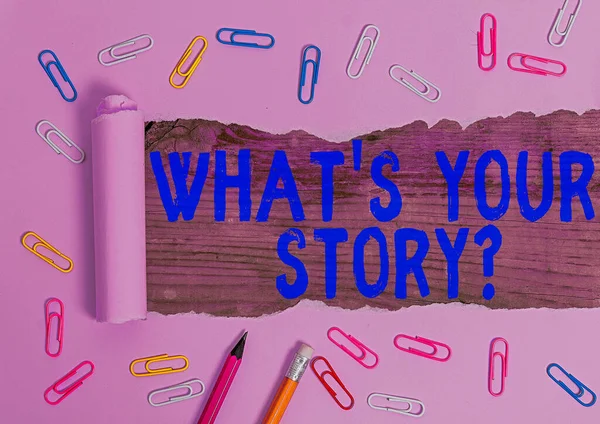 Kelime yazma metni Hikaye Sorunu. İş konsepti, geçmiş yaşamındaki eylemlerini ya da olaylarını tanıtmak için..