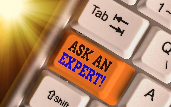 Konceptuell handstil visar Ask An Expert. Företagsfoto visa upp konsultera någon som har skicklighet om något eller kunnig. — Stockfoto