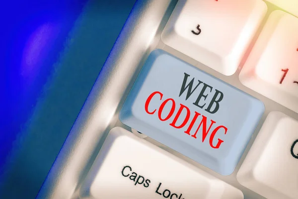 Textzeichen mit Web-Codierung. konzeptionelle Fotoarbeit bei der Entwicklung einer Website für das Internet. — Stockfoto