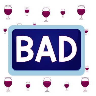 Metin işareti kötü gösteriyor. Ahlaken yanlış efektleri gösteren kavramsal fotoğraf. Tahta dikdörtgen beyaz kare boş boş alan sabitlenmiş renk yüzey tahtası..