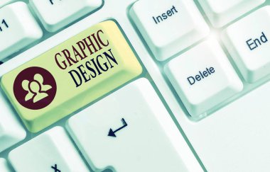Kelime yazma metni Grafik Tasarımı. Reklamlarda metin ve resimleri birleştirme sanatı konsepti.
