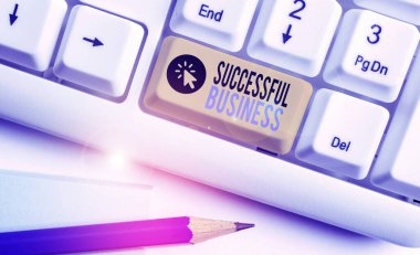 Başarılı İş 'i gösteren metin işareti. Belirlenmiş bir süre içinde hedeflerin kavramsal fotoğrafı.