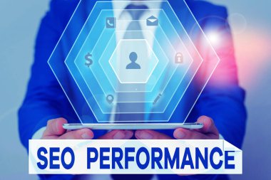Sözcük yazısı Seo Perforanalizi. Web sitesine trafiğin miktarını ve kalitesini artırma konsepti.