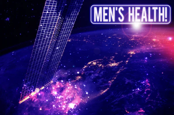 Signo de texto que muestra Men S Health. Foto conceptual estado de completo bienestar físico mental y social mediante análisis Elementos de esta imagen proporcionados por la NASA . — Foto de Stock
