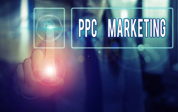 Handschrift tekst Ppc Marketing. Concept betekent met behulp van zoekmachine reclame te maken klikken op uw website. — Stockfoto