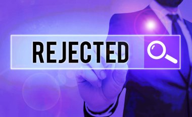 Reddedildi gösterilen Not yazma. İş fotoğraf vitrine kabul etmek yetersiz kabul edilemez veya hatalı çöp görevden.