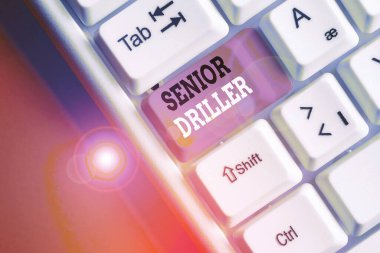 Kelime yazma metni kıdemli matkap. Çalışma sahası faaliyetlerini denetleme ve resmi olarak değerlendirme konsepti.