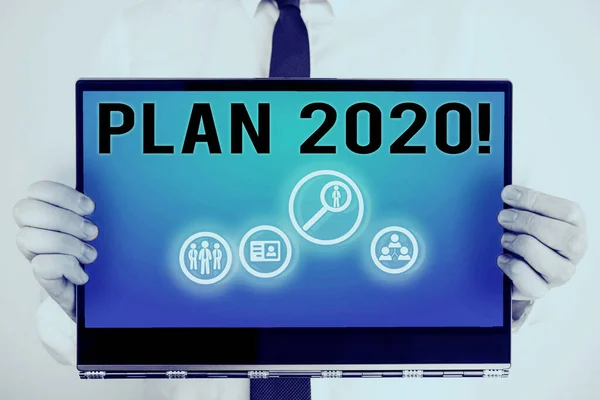 Konzeptionelle Handschrift zeigt Plan 2020. Geschäftstext detaillierter Vorschlag, im nächsten Jahr etwas zu erreichen. — Stockfoto
