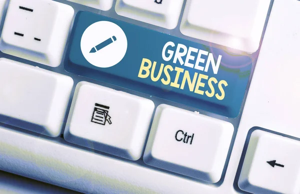 Γράμμα που δείχνει την Πράσινη Επιχείρηση. Επιχειρηματική φωτογραφία αναδεικνύοντας εταιρεία που δεν έχει αρνητικές επιπτώσεις στο περιβάλλον. — Φωτογραφία Αρχείου