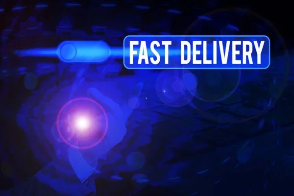 Word writing text Fast Delivery. Business concept for Express action of delivering letters, parcels, or good. — 스톡 사진