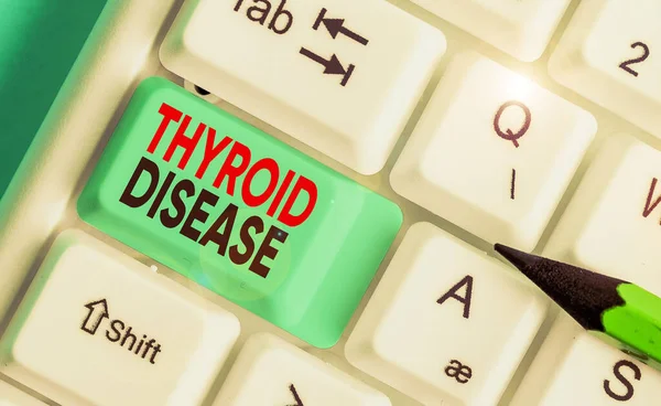 Handwriting text writing Thyroid Disease. Concept meaning the thyroid gland fails to produce enough hormones.