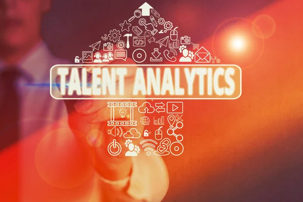 Escritura manual conceptual que muestra Talent Analytics. Foto comercial que muestra la técnica de minería de datos y análisis de negocios a los datos de talento . —  Fotos de Stock