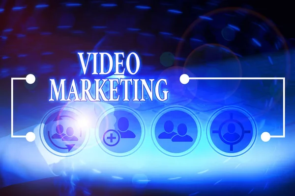Nota de Escritura mostrando Video Marketing. El escaparate de fotos de negocios integra vídeo atractivo en las campañas de marketing . —  Fotos de Stock