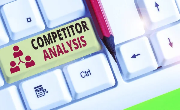 Text sign showing Competitor Analysis. Conceptual photo assessment of the strengths and weaknesses of rival firm.