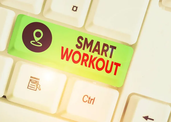 Conceptual hand writing showing Smart Workout. Business photo text set a goal that maps out exactly what need to do in being fit. — Zdjęcie stockowe