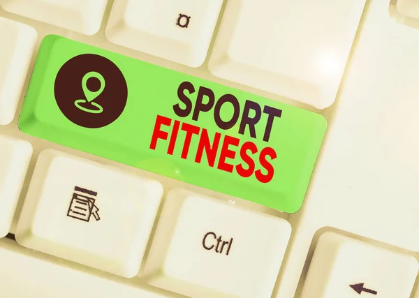 Conceptual hand writing showing Sport Fitness. Business photo text Conditioning athletes for the unique Demands of their sports. — Stockfoto