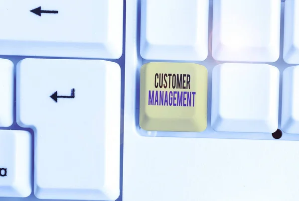 Word writing text Customer Management. Business concept for customer retention and ultimately driving sales growth.