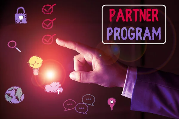 Conceptual hand writing showing Partner Program. Business photo text business strategy vendors use to sell products and services. — Φωτογραφία Αρχείου