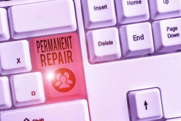 A Peranalyisent Repair-t ábrázoló feljegyzés. Üzleti fotó bemutatása A javítás egy eszköz, amely tartós és tartós. — Stock Fotó
