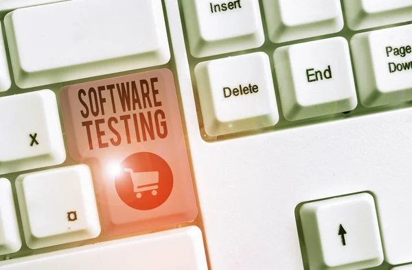 Word writing text Software Testing. Business concept for evaluate the functionality of a software application.