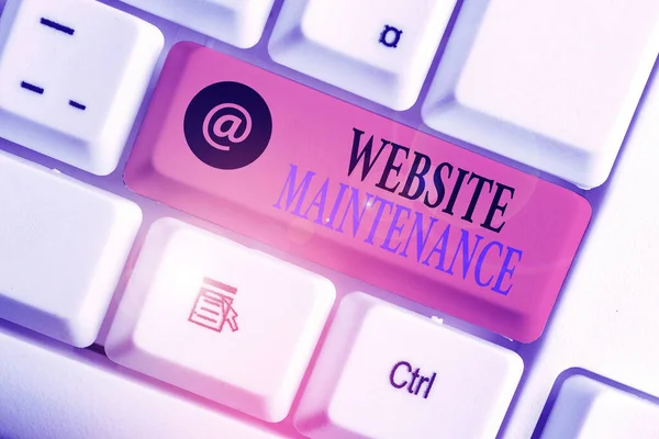 Text sign showing Website Maintenance. Conceptual photo act of regularly checking your website for issues.