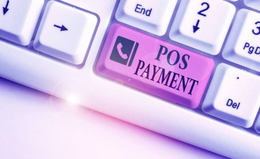 Word writing text Pos Payment. Business concept for customer tenders payment in exchange for goods and services.