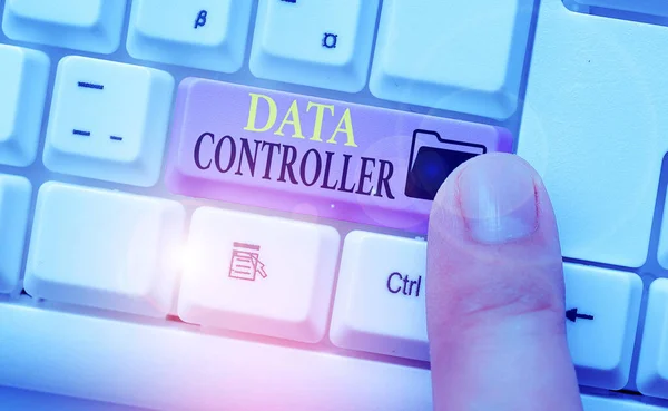 Writing note showing Data Controller. Business photo showcasing demonstrating who determines the purposes of the data to process. — Stock Photo, Image
