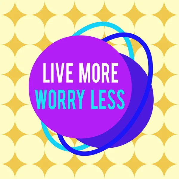 Word writing text Live More Worry Less. Business concept for Have a good attitude motivation be careless enjoy life Asymmetrical uneven shaped format pattern object outline multicolour design. — Stock Photo, Image