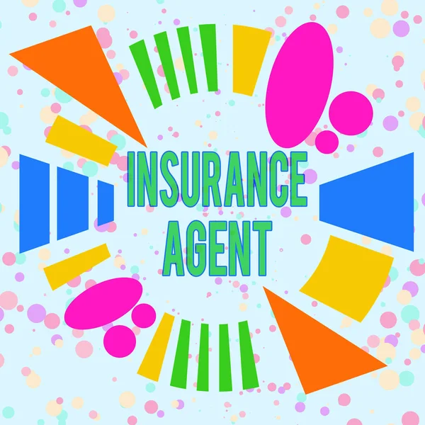 Handwriting text Insurance Agent. Concept meaning demonstrating who works in an insurance company and sells insurance Asymmetrical uneven shaped format pattern object outline multicolour design.