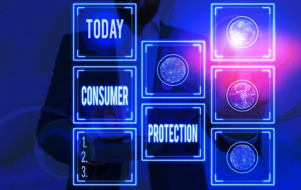 Написання текстів про захист споживачів. Концепція означає регулювання, яке має на меті захистити права споживачів Елементи цього зображення, надані Насою.. — стокове фото