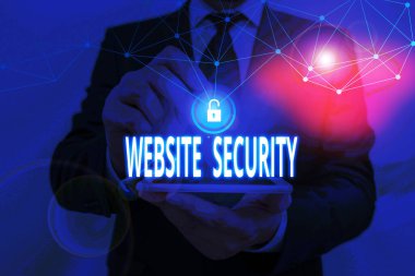 Web sitesi güvenliği el yazısı. Web sitelerini korumak ve korumak için kritik bileşen anlamına gelen kavram.