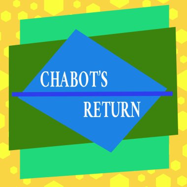 Chabot S 'in dönüşünü gösteren kavramsal el yazısı. Sohbetin geri dönüşünü işitsel ya da metinsel yöntem ile gösteren iş fotoğrafı asimetrik biçim desen ana hatları çoklu renk tasarımı.